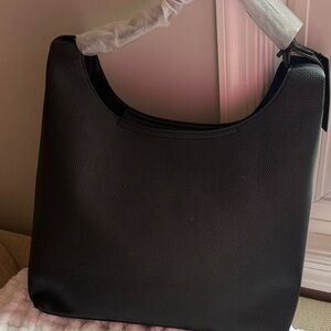 Classic Black Textured Shoulder Bag